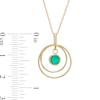 Thumbnail Image 3 of 5.0mm Emerald Solitaire Dangle Open Circles Orbit Pendant in 10K Gold