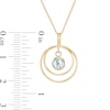 Thumbnail Image 3 of 5.0mm Aquamarine Solitaire Dangle Open Circles Orbit Pendant in 10K Gold