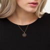 Thumbnail Image 2 of 5.0mm Morganite Solitaire Dangle Open Circles Orbit Pendant in 10K Gold