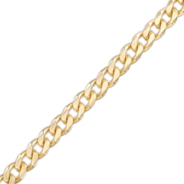 6.0mm Diamond-Cut Beveled Edge Solid Curb Chain Bracelet in 10K Gold - 8.0&quot;