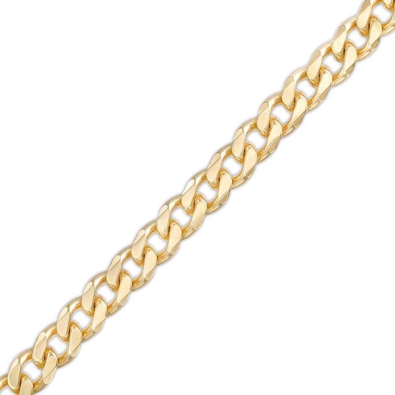 6.0mm Diamond-Cut Bevelled Edge Curb Chain Bracelet in Solid 10K Gold - 7.5"