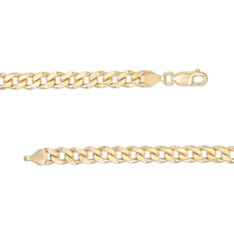 6.0mm Diamond-Cut Beveled Edge Solid Curb Chain Bracelet in 10K Gold - 8.0"