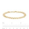 Thumbnail Image 3 of 6.0mm Diamond-Cut Beveled Edge Solid Curb Chain Bracelet in 10K Gold - 8.0"