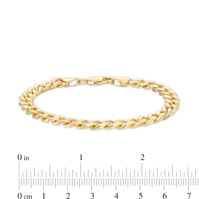 6.0mm Diamond-Cut Bevelled Edge Curb Chain Bracelet in Solid 10K Gold - 7.5"