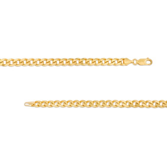 6.0mm Curb Chain Bracelet in Solid 10K Gold - 9.0"