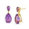 Thumbnail Image 1 of Pear-Shaped Amethyst Double Teardrop Earrings in Sterling Silver with 10K Gold Plate
