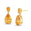 Thumbnail Image 1 of Pear-Shaped Citrine Double Teardrop Earrings in Sterling Silver with 10K Gold Plate