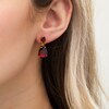 Thumbnail Image 2 of Pear-Shaped Garnet Double Teardrop Earrings in Sterling Silver with 10K Gold Plate