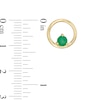 Thumbnail Image 3 of 4.0mm Emerald Solitaire Open Circle Stud Earrings in 10K Gold