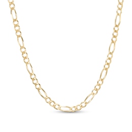 4.0mm Concave Solid Figaro Chain Necklace in 14K Gold - 24&quot;