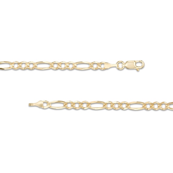 4.0mm Concave Figaro Chain Necklace in Solid 14K Gold - 24"