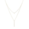 Thumbnail Image 1 of 1/5 CT. T.W. Diamond Linear Bar Double Strand Necklace in 10K Gold - 20"