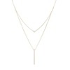 Thumbnail Image 0 of 1/5 CT. T.W. Diamond Linear Bar Double Strand Necklace in 10K Gold - 20"