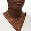 Thumbnail Image 2 of 1/5 CT. T.W. Diamond Linear Bar Double Strand Necklace in 10K Gold - 20"