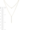 Thumbnail Image 2 of 1/5 CT. T.W. Diamond Linear Bar Double Strand Necklace in 10K Gold - 20"