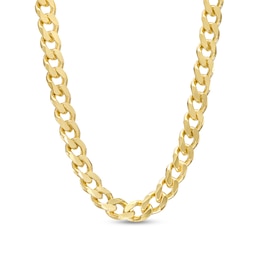 6.0mm Diamond-Cut Beveled Edge Solid Curb Chain Necklace in 10K Gold - 22&quot;