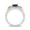 Thumbnail Image 3 of Enchanted Disney Villains Evil Queen Oval Onyx, Garnet and 1/6 CT. T.W. Diamond Ring in Sterling Silver and 10K Gold
