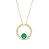 Thumbnail Image 0 of 5.0mm Emerald Solitaire Open Circle Pendant in 10K Gold