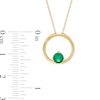 Thumbnail Image 2 of 5.0mm Emerald Solitaire Open Circle Pendant in 10K Gold