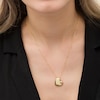 Thumbnail Image 2 of 4.0mm Lab-Created Ruby Solitaire Tilted Puff Heart Pendant in Sterling Silver with 10K Gold Plate