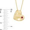 Thumbnail Image 4 of 4.0mm Lab-Created Ruby Solitaire Tilted Puff Heart Pendant in Sterling Silver with 10K Gold Plate