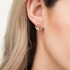 Thumbnail Image 2 of 4.0mm Aquamarine Solitaire Open Circle Stud Earrings in 10K Gold