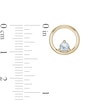 Thumbnail Image 3 of 4.0mm Aquamarine Solitaire Open Circle Stud Earrings in 10K Gold