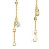 Thumbnail Image 3 of Pear-Shaped Aquamarine and White Topaz Teardrop Dangle Station Bracelet in Sterling Silver with 10K Gold Plate - 7.25"