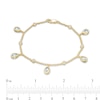 Thumbnail Image 4 of Pear-Shaped Aquamarine and White Topaz Teardrop Dangle Station Bracelet in Sterling Silver with 10K Gold Plate - 7.25"