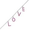 Thumbnail Image 1 of Ruby "LOVE" Letter Station Bracelet in Sterling Silver - 8"