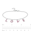 Thumbnail Image 4 of Ruby "LOVE" Letter Station Bracelet in Sterling Silver - 8"