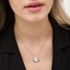 Thumbnail Image 2 of 4.0mm Aquamarine Solitaire Tilted Puff Heart Pendant in Sterling Silver