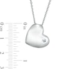 Thumbnail Image 3 of 4.0mm Aquamarine Solitaire Tilted Puff Heart Pendant in Sterling Silver