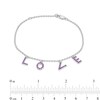 Thumbnail Image 4 of Amethyst "LOVE" Letter Station Bracelet in Sterling Silver - 8"