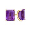 Thumbnail Image 1 of Emerald-Cut Amethyst Solitaire Stud Earrings in Sterling Silver with 18K Gold Plate