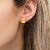 Thumbnail Image 1 of Emerald-Cut Citrine Solitaire Stud Earrings in Sterling Silver with 18K Gold Plate