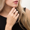 Thumbnail Image 2 of Emerald-Cut Garnet Solitaire Ring in Sterling Silver with 18K Gold Plate