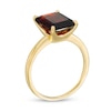 Thumbnail Image 3 of Emerald-Cut Garnet Solitaire Ring in Sterling Silver with 18K Gold Plate