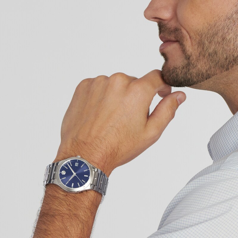 Main Image 2 of Men's Movado SE Watch with Dark Blue Dial (Model: 607513)