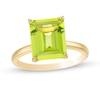 Thumbnail Image 1 of Emerald-Cut Peridot Solitaire Ring in Sterling Silver with 18K Gold Plate