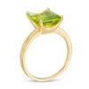Thumbnail Image 3 of Emerald-Cut Peridot Solitaire Ring in Sterling Silver with 18K Gold Plate