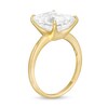 Thumbnail Image 3 of Emerald-Cut White Topaz Solitaire Ring in Sterling Silver with 18K Gold Plate - Size 7