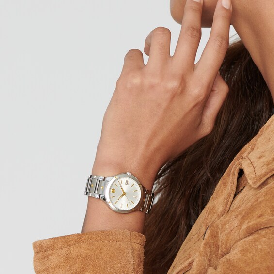 Ladies' Movado SE Two-Tone PVD Watch with Silver-Tone Dial (Model: 607516)
