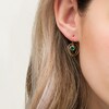 Thumbnail Image 1 of 5.0mm Emerald Solitaire Dangle Open Circles Orbit Drop Earrings in 10K Gold