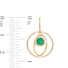 Thumbnail Image 2 of 5.0mm Emerald Solitaire Dangle Open Circles Orbit Drop Earrings in 10K Gold