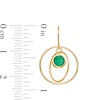 Thumbnail Image 3 of 5.0mm Emerald Solitaire Dangle Open Circles Orbit Drop Earrings in 10K Gold