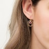 Thumbnail Image 2 of 5.0mm Ruby Solitaire Dangle Open Circles Orbit Drop Earrings in 10K Gold
