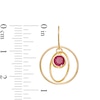 5.0mm Ruby Solitaire Dangle Open Circles Orbit Drop Earrings in 10K Gold