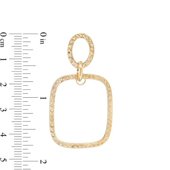Diamond-Cut Geometric Outline Double Drop Earrings in 10K Gold