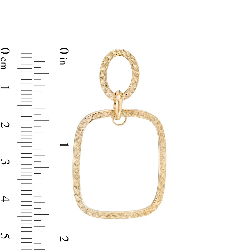 Main Image 3 of Diamond-Cut Geometric Outline Double Drop Earrings in 10K Gold
